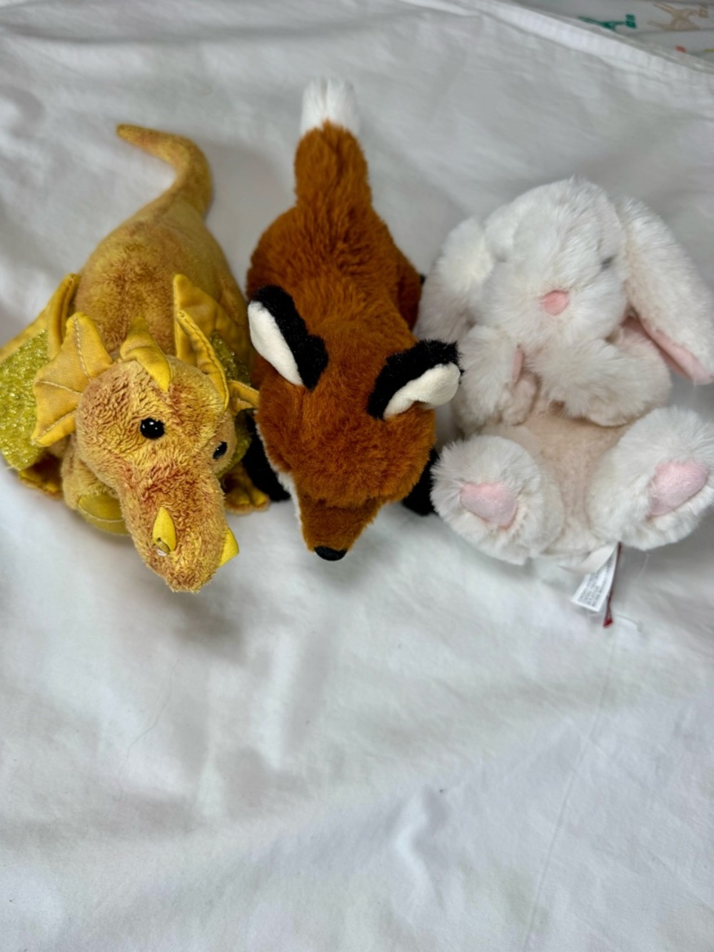 LOT OF 3- Douglas Plush- Multicolor Turtle/Duck or Goose/Grey Dog- 1 w/ Hard Tag